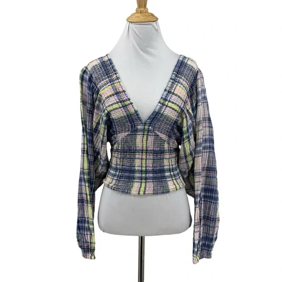 Free People | Multicolor Plaid Marlena | Sz L - Picture 2 of 13